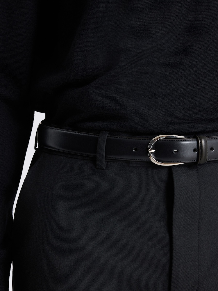MOSS Black Relaxed Fit Flannel Suit Trousers - Image 3 of 3 MOSS Black Relaxed Fit Flannel Suit Trousers - Image 3 of 3