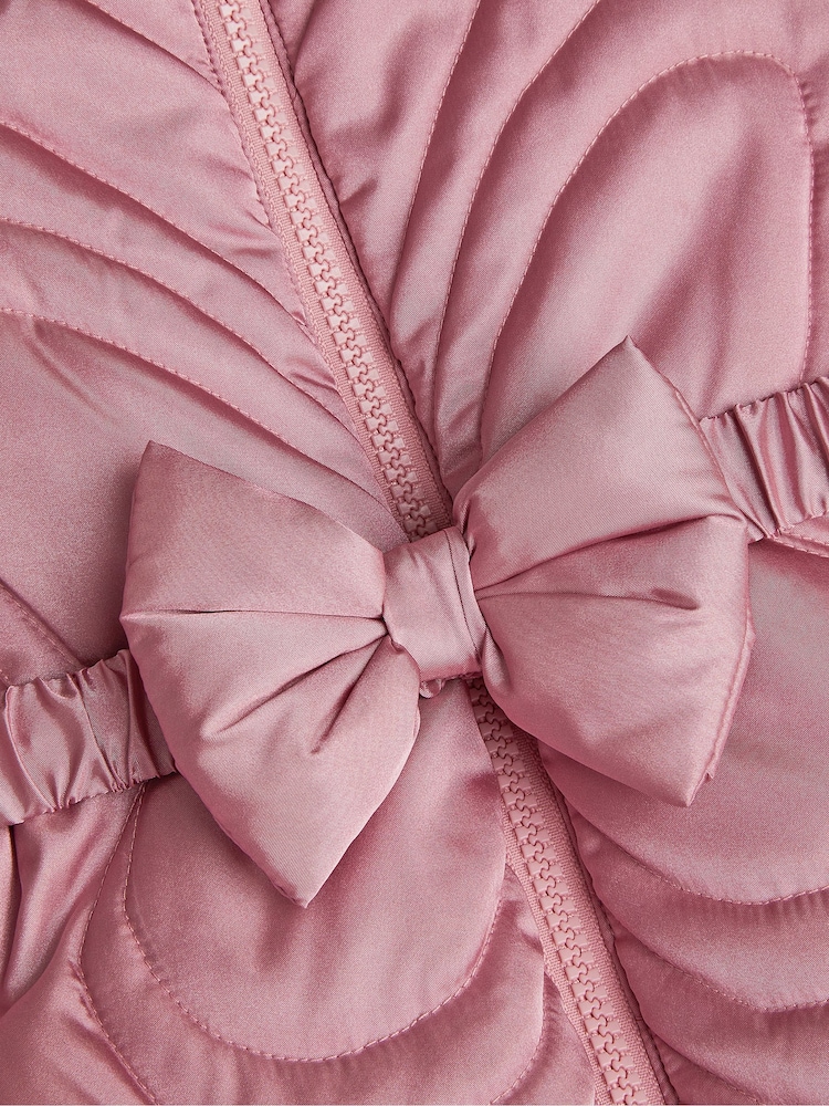 Monsoon Pink Faux Fur Belted Bow Coat - Image 4 of 4 Monsoon Pink Faux Fur Belted Bow Coat - Image 4 of 4