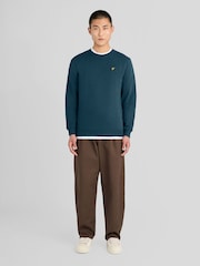 Bleu - Sweat Lyle & Scott ras du cou - Image 2 sur 6