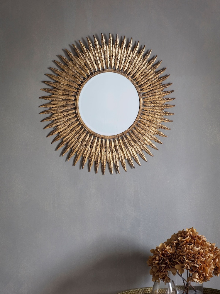 Gallery Home Gold Quill Feather Mirror - Image 1 of 3