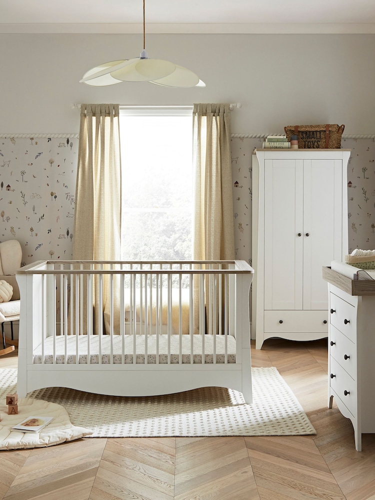 CuddleCo 3 Piece White Ash Cashmere Clara Nursery Furniture Set - Image 1 of 8