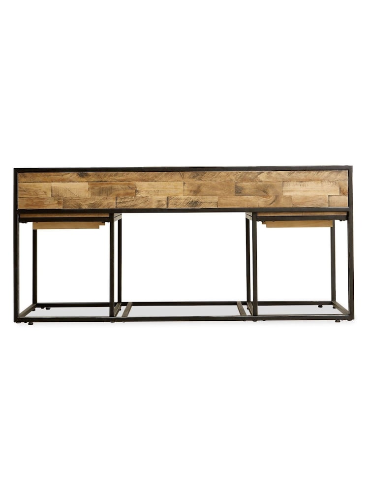 Natural Jefferson Pine Nest of 3 Coffee Table - Image 2 of 11