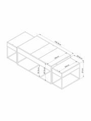 Natural Jefferson Pine Nest of 3 Coffee Table - Image 3 of 11