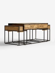 Natural Jefferson Pine Nest of 3 Coffee Table - Image 7 of 11