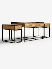Natural Jefferson Pine Nest of 3 Coffee Table - Image 8 of 11