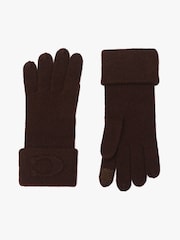 COACH Brown Signature Embossed Knit Gloves - Image 1 of 4