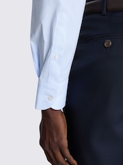 MOSS Blue Tailored Fit Stripe Stretch Shirt - Image 2 of 2