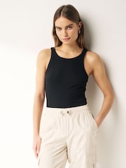 Black/Ecru/Lime Ribbed Racer Neck Vests 3 Pack - Image 2 of 6