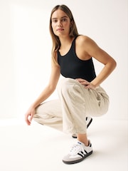 Black/Ecru/Lime Ribbed Racer Neck Vests 3 Pack - Image 3 of 6