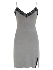 Pour Moi Grey Sofa Loves Lace Hidden Support Soft Jersey Split Chemise - Image 3 of 4