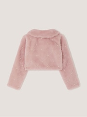 Monsoon Pink Posie Pearl Faux Fur Jacket - Image 2 of 3