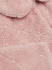 Monsoon Pink Posie Pearl Faux Fur Jacket - Image 3 of 3