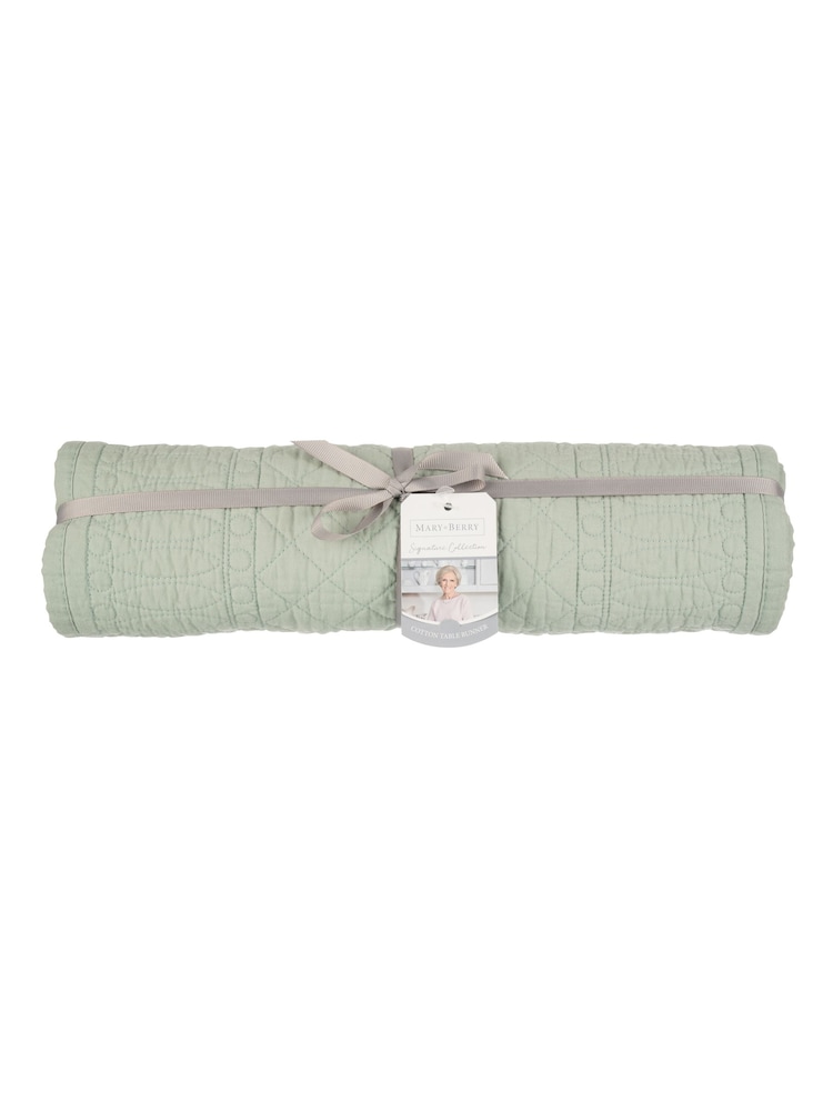 Mary Berry Green Signature 100% Cotton Table Runner - Image 3 of 3