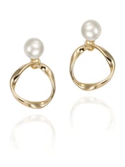 Ivory & Co Gold Turin Designer Pearl Earrings - Image 1 of 5