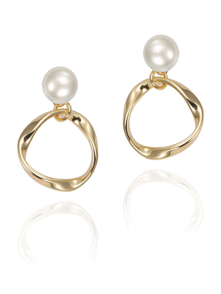 Ivory & Co Gold Turin Designer Pearl Earrings - Image 1 of 5