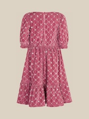 Monsoon Pink Gracie Embellished Velvet Party Dress - Image 2 of 3