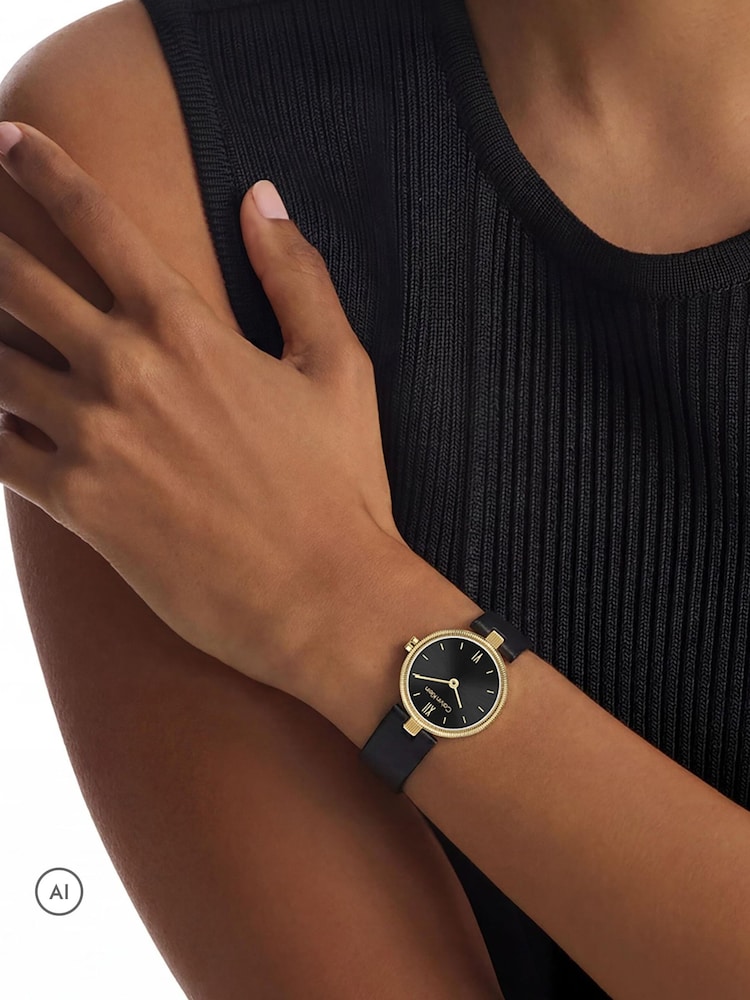 Calvin Klein Black Gleam Leather Watch - Image 1 of 5