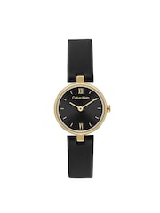Calvin Klein Black Gleam Leather Watch - Image 2 of 5