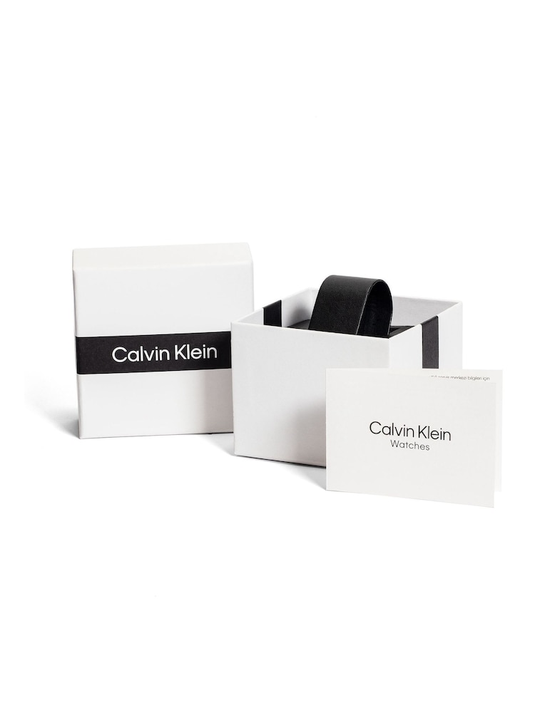 Calvin Klein Black Gleam Leather Watch - Image 5 of 5