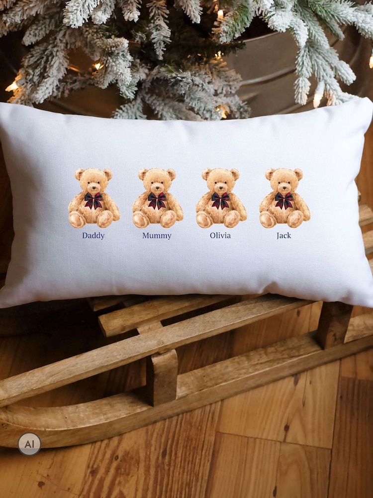 Personalised Family of Bears Christmas Cushion by Koko Blossom - Image 4 of 4