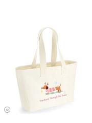 Personalised Christmas Skiing Dachshund Tote Bag by Koko Blossom - Image 3 of 3