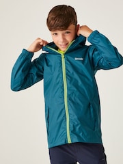 Regatta Blue Dark Kids Waterproof Pack It Jacket III - Image 1 of 7