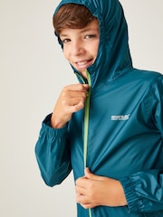 Regatta Blue Dark Kids Waterproof Pack It Jacket III - Image 4 of 7