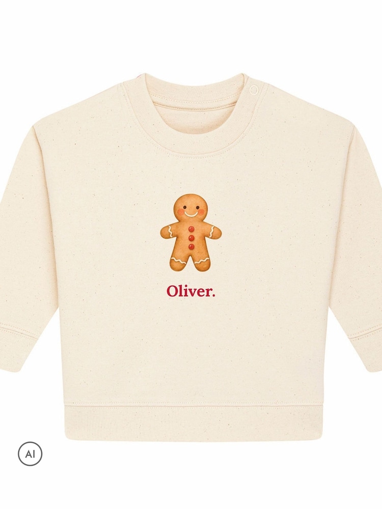 Personalised Christmas Gingerbread Sweatshirt by Koko Blossom - Image 4 of 4 Personalised Christmas Gingerbread Sweatshirt by Koko Blossom - Image 4 of 4