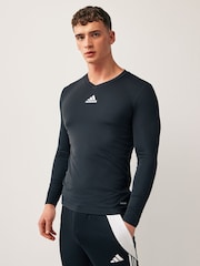 adidas Black Teamwear Base Layer Long Sleeve Top - Image 1 of 7