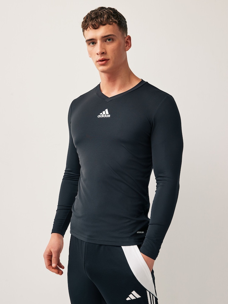 adidas Black Teamwear Base Layer Long Sleeve Top - Image 1 of 7