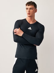 adidas Black Teamwear Base Layer Long Sleeve Top - Image 4 of 7