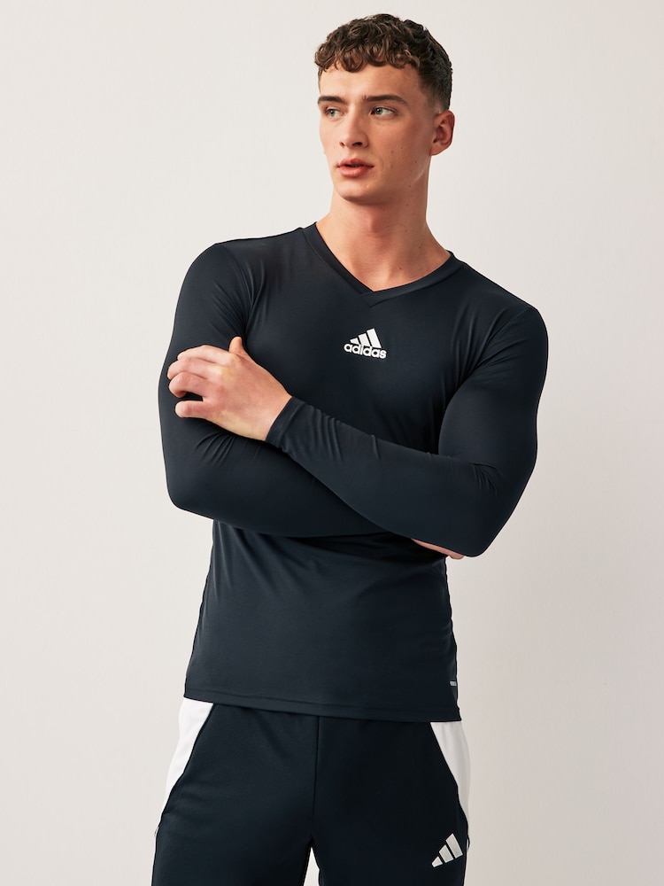 adidas Black Teamwear Base Layer Long Sleeve Top - Image 4 of 7