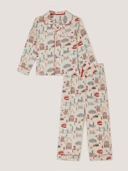 Monsoon Cream London Print Long Pyjamas Set - Image 1 of 3