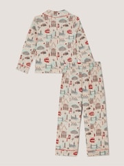 Monsoon Cream London Print Long Pyjamas Set - Image 2 of 3