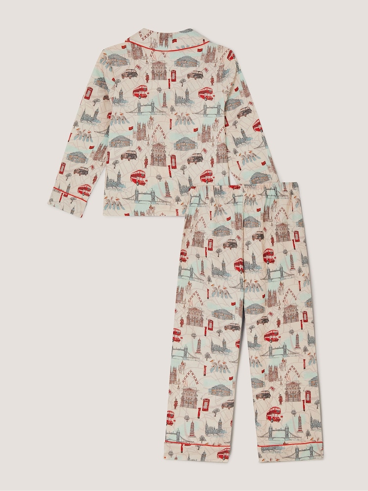 Monsoon Cream London Print Long Pyjamas Set - Image 2 of 3 Monsoon Cream London Print Long Pyjamas Set - Image 2 of 3