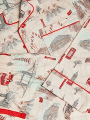 Monsoon Cream London Print Long Pyjamas Set - Image 3 of 3