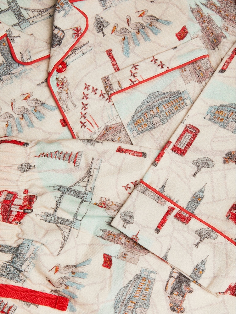 Monsoon Cream London Print Long Pyjamas Set - Image 3 of 3 Monsoon Cream London Print Long Pyjamas Set - Image 3 of 3