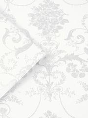 Laura Ashley Silver Josette 10M Wallpaper - Image 1 of 3