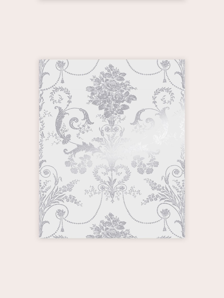 Laura Ashley Silver Josette 10M Wallpaper - Image 3 of 3