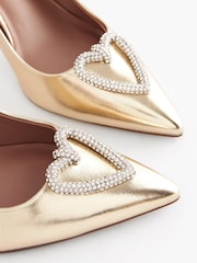 Gold Regular/Wide Fit Forever Comfort® Heart Trim Court Shoes - Image 3 of 6