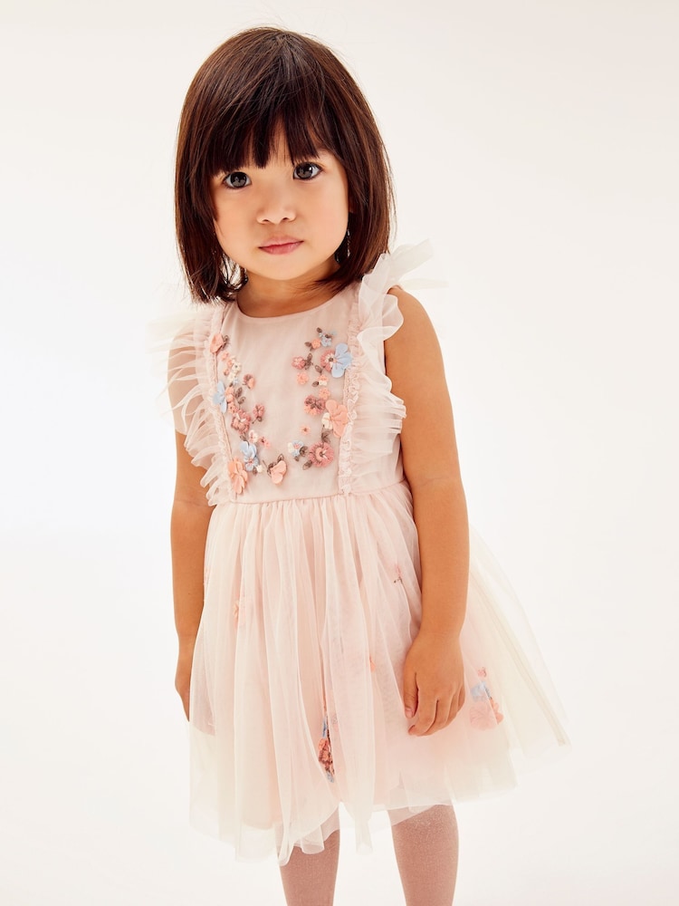 Pink Mesh Party Dress (3mths-8yrs) - Image 1 of 6