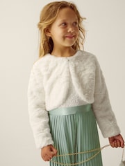Monsoon Rose Textured Faux Fur Cardigan - 4의 이미지 1
