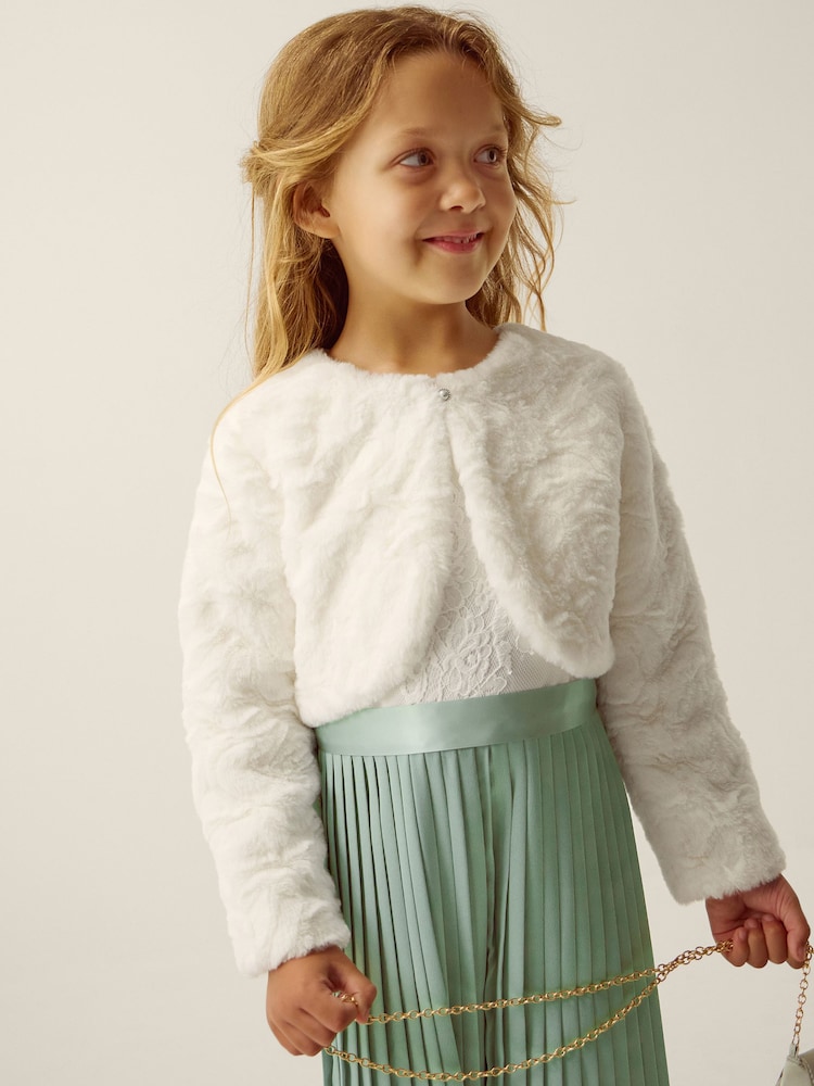Monsoon Rose Textured Faux Fur Cardigan - 4의 이미지 1