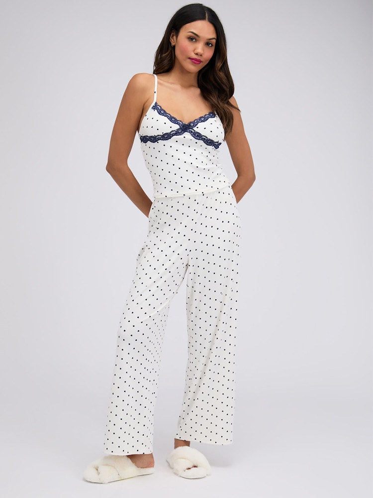 Boux Avenue Heart Ribbed Long Pyjama Set - Image 1 of 6