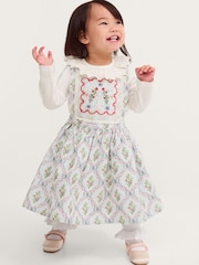 Monsoon Baby Mon Cheri Pinafore көйлегі және жейдесі жиынтығы - 4суретінің 1 суреті
