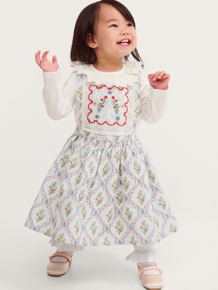 Monsoon Baby Mon Cheri Pinafore көйлегі және жейдесі жиынтығы - 4суретінің 1 суреті