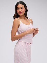 Boux Avenue Pink Striped Ribbed Long Pyjama Set - Image 6 of 6