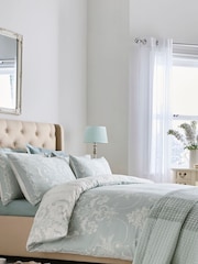 Laura Ashley Duck Egg Blue 100% Cotton Sateen Josette Duvet Cover and Pillowcase Set - Image 1 of 5