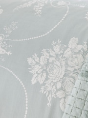 Laura Ashley Duck Egg Blue 100% Cotton Sateen Josette Duvet Cover and Pillowcase Set - Image 4 of 5