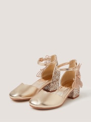 Monsoon Gold Butterfly Scallop Two Part Heels - Image 1 of 3